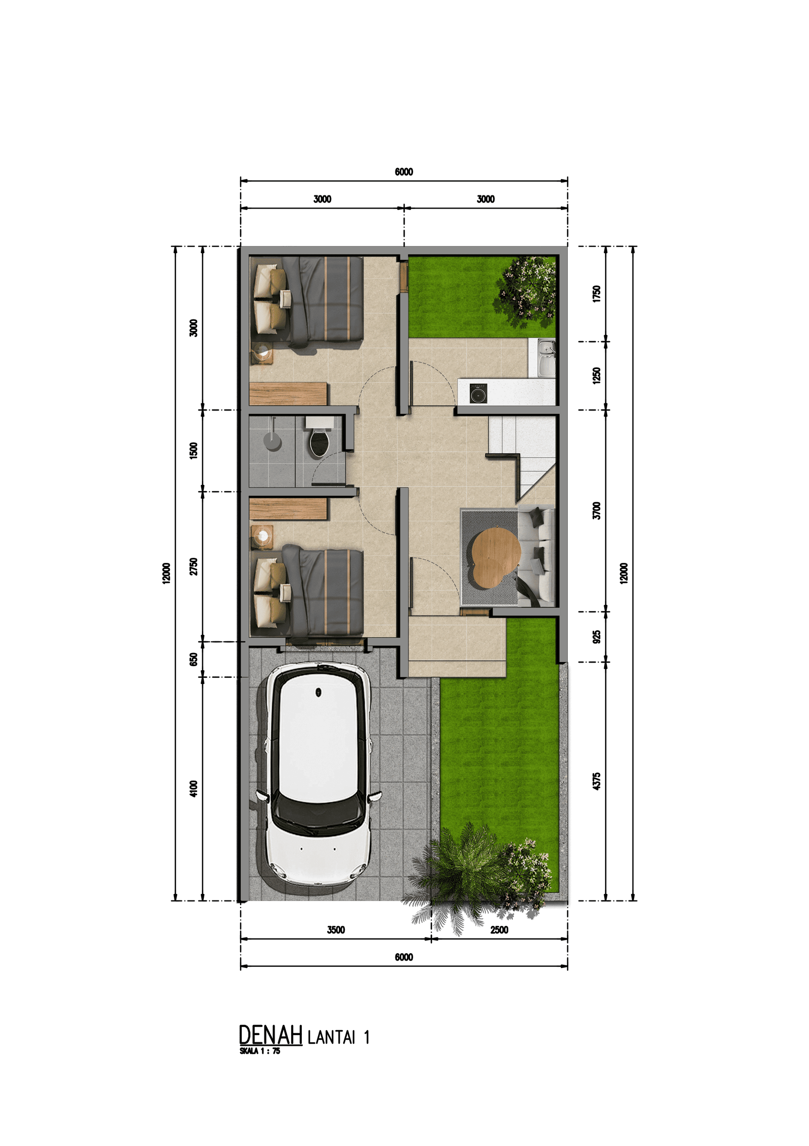 Denah type 38 lt 1